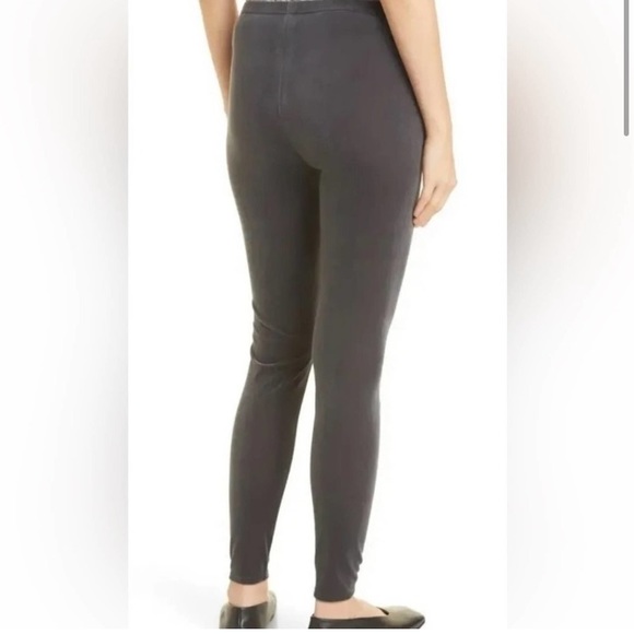 Eileen Fisher Velvet Ankle Legging Graphite Gray Size Large - Picture 3 of 6